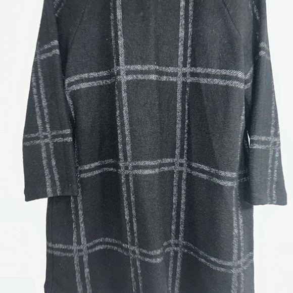 Adrienne Vittadini Gray Black Plaid Wool Coat Women’s Sz 1X - Picture 2 of 13